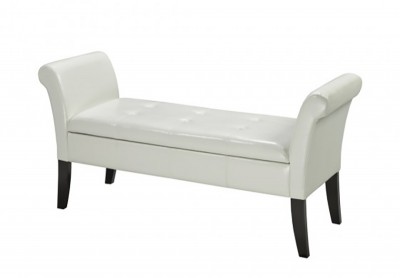 BENCH W. STORAGE WHITE